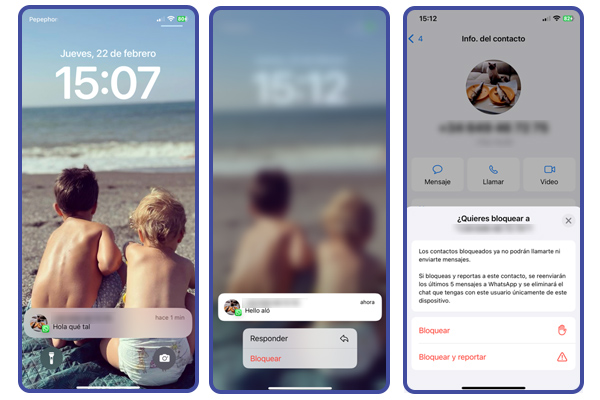 pantallazos bloquear contactos